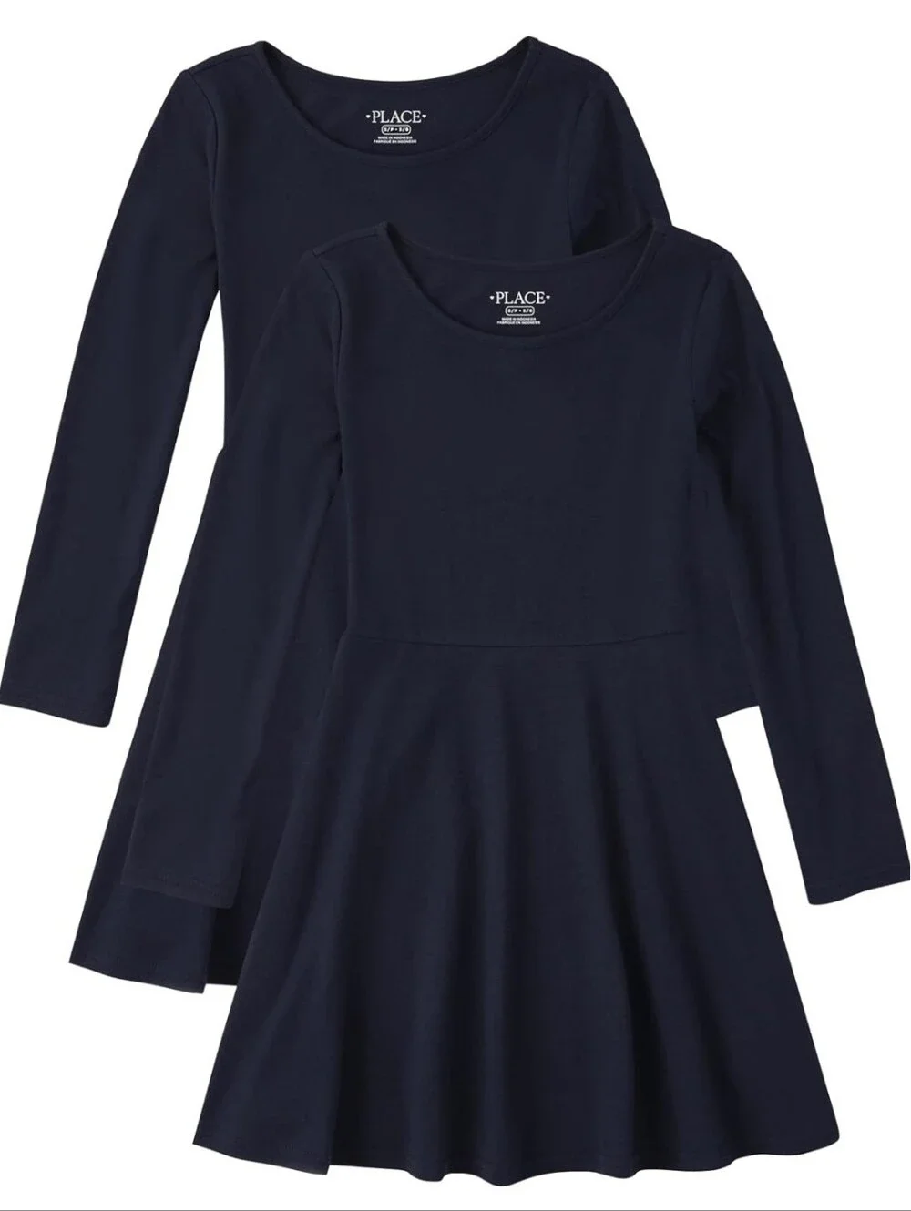 The Children's Place Girls Long Sleeve Skater Dress - Dark Blue *OFFERS WELCOME*
